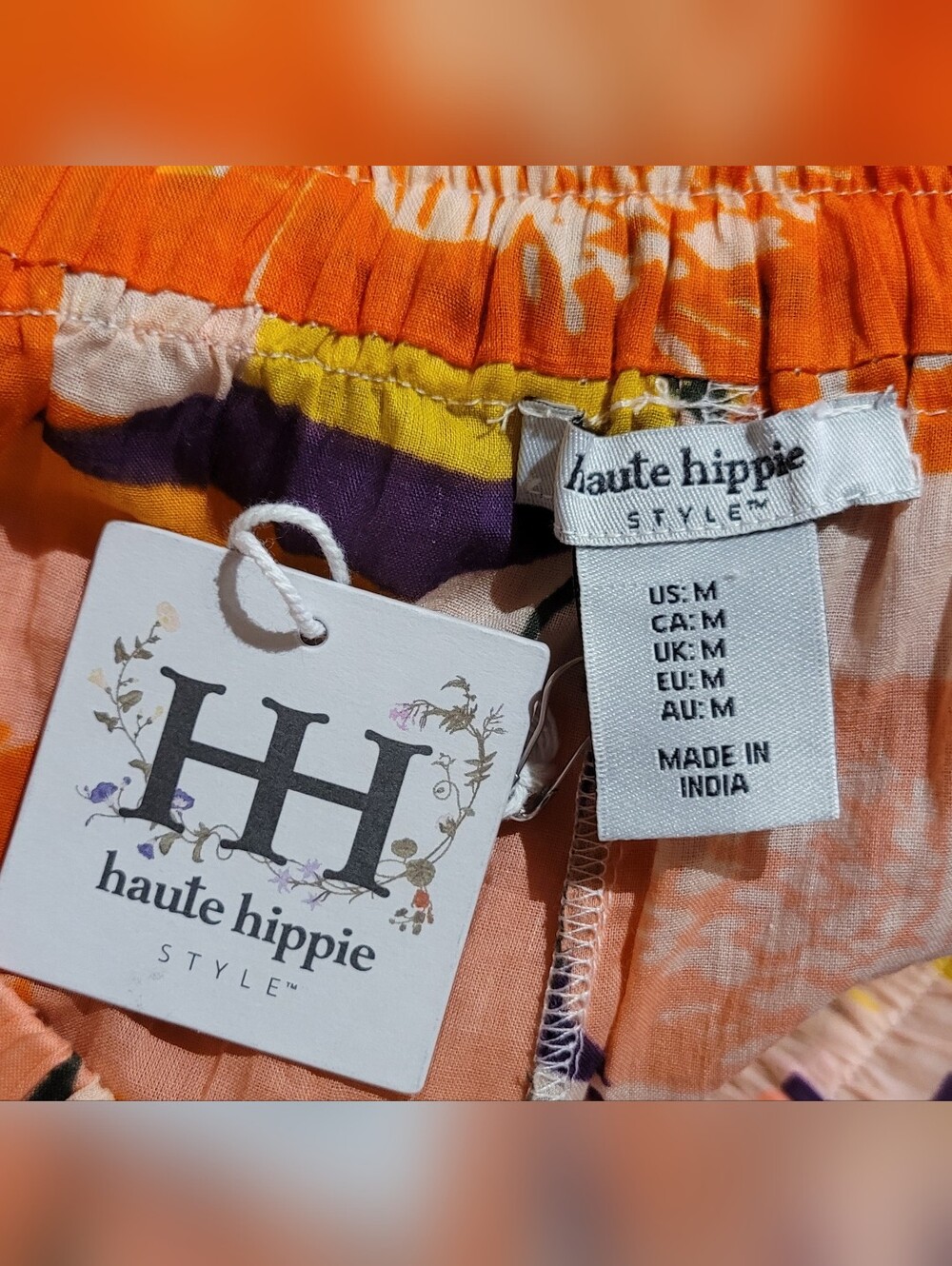 Haute Hippie Wide Leg Tropical Pants Medium 100% Cotton, Extremely Lightweight - Picture 4 of 5